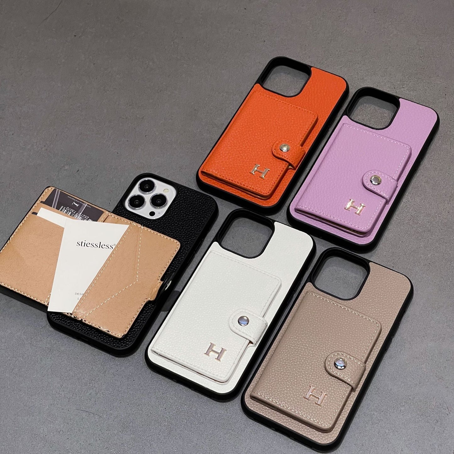 H レザー カードホルダー iPhone ケース