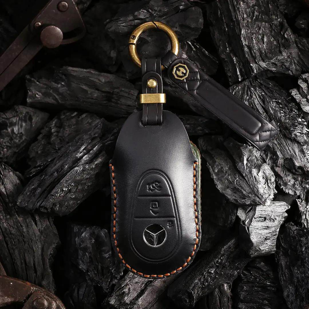 Estuche para llaves Mercedes de cuero de primera calidad