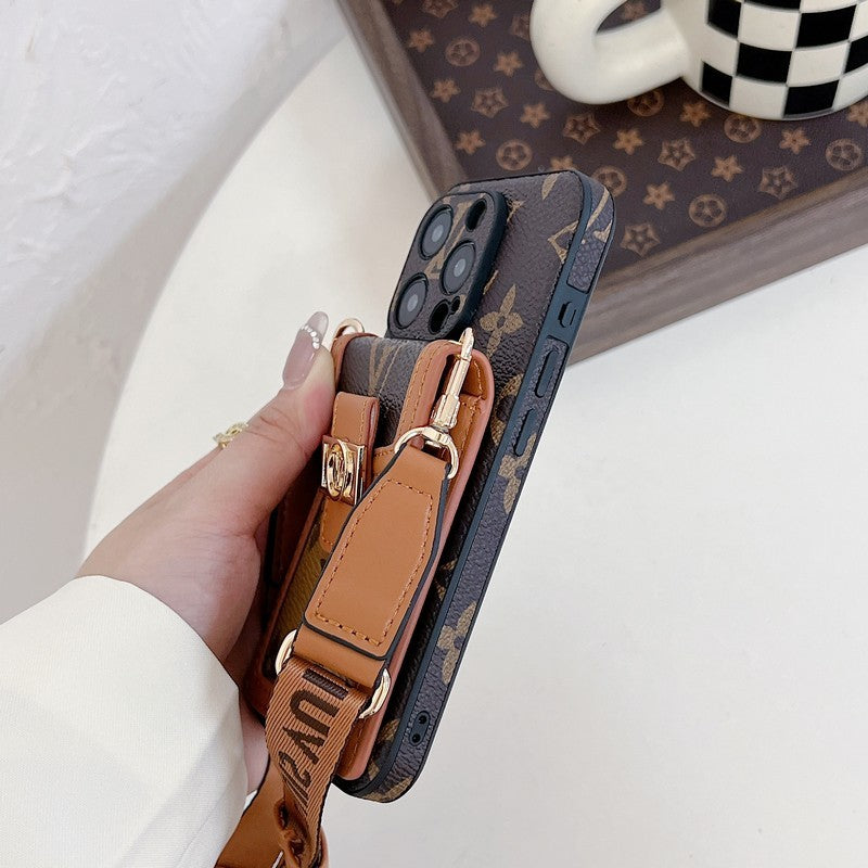 Ylellinen korttipidike Crossbody iPhone-kotelo