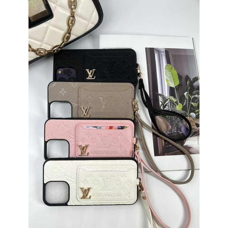 Funda de iPhone Funda de iPhone con tarjetero de lujo en cuatro colores