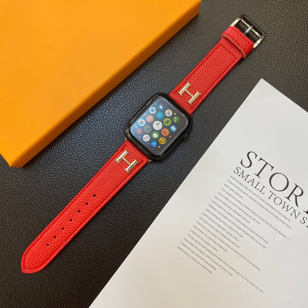 Correa de Apple Watch de cuero genuino con patrón