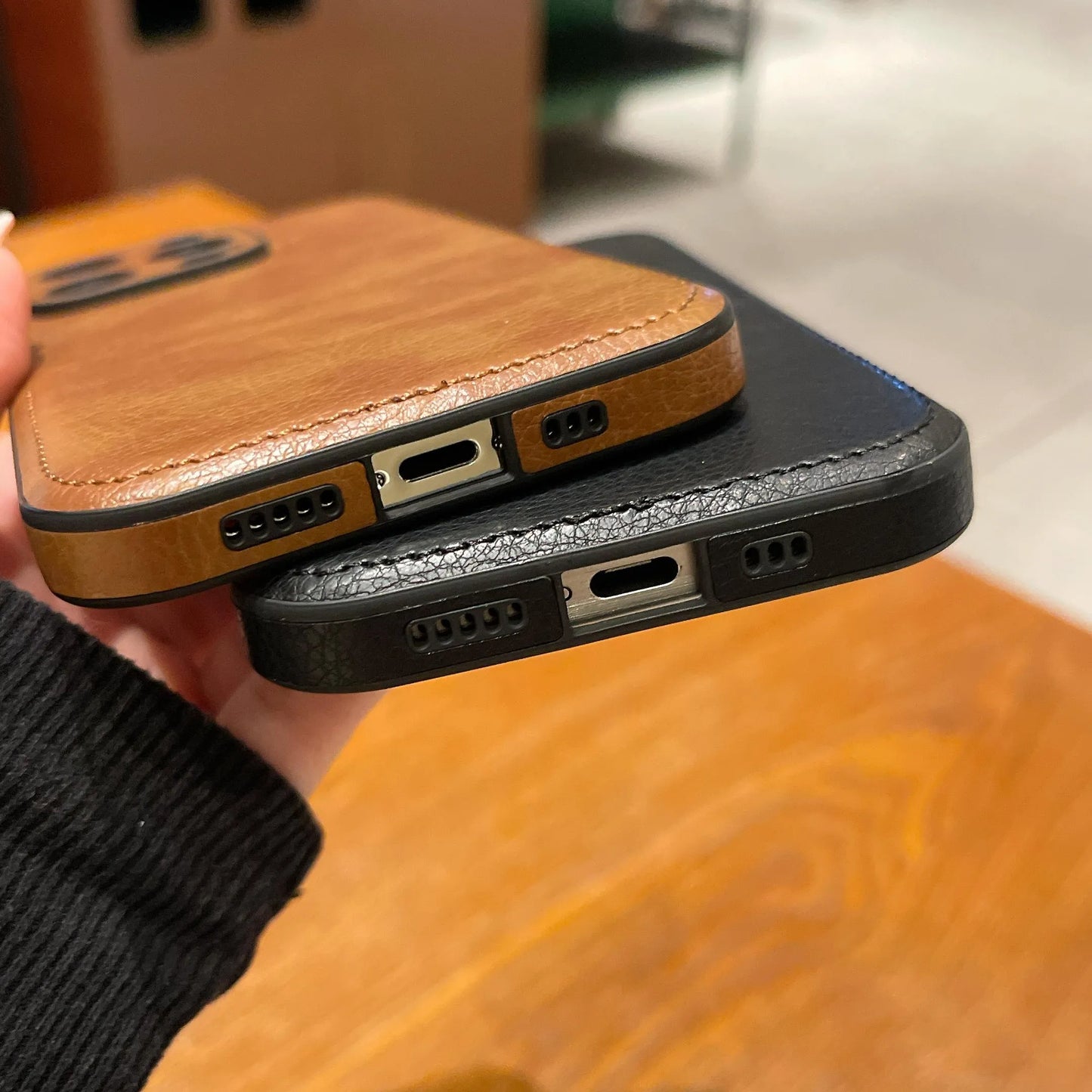 Premium Vintage -nahkainen iPhone-kotelo – Soft Touch iskunkestävä suojakuori