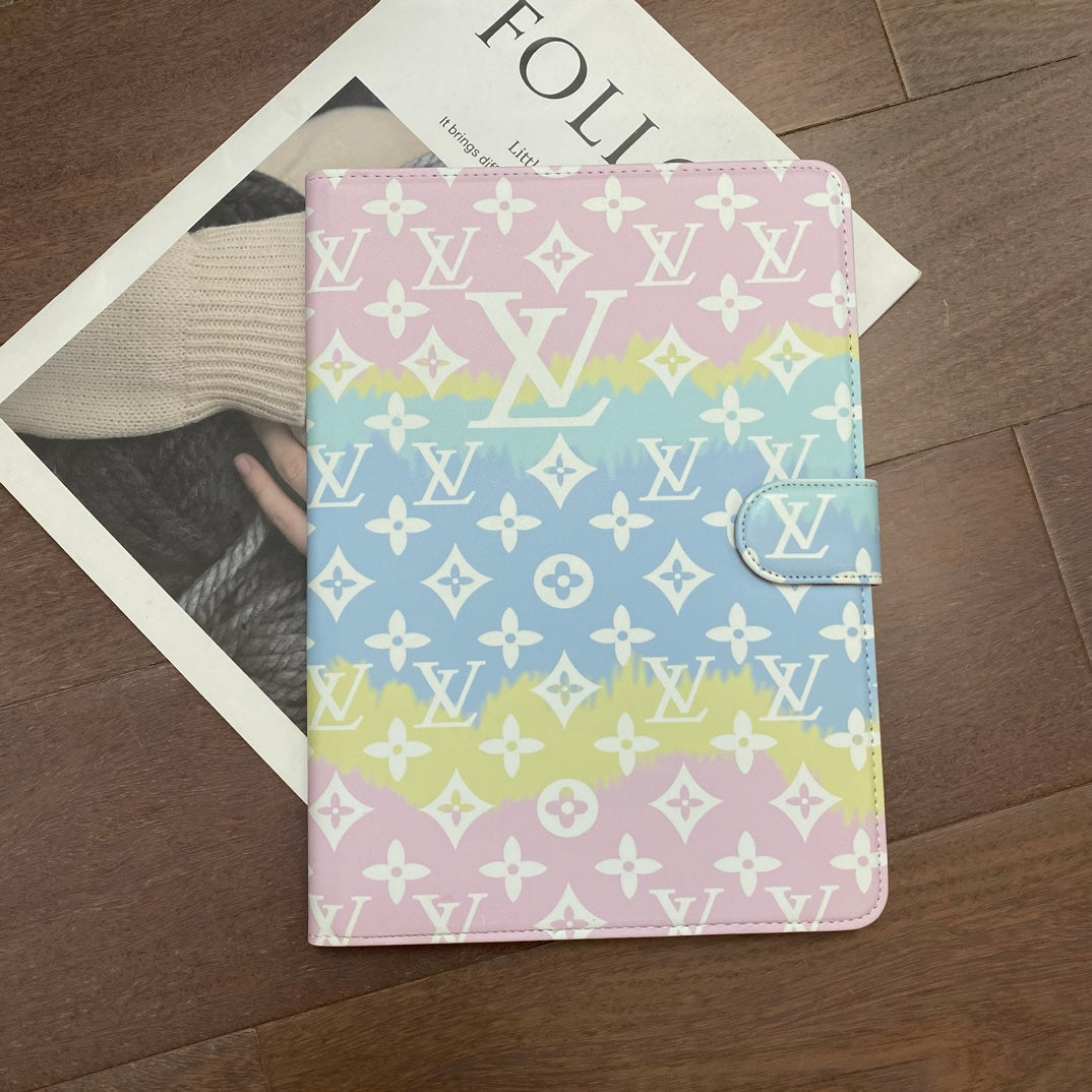 Luksuzna platnena monogram kožna svježa ljetna tematska torbica Apple iPad crna