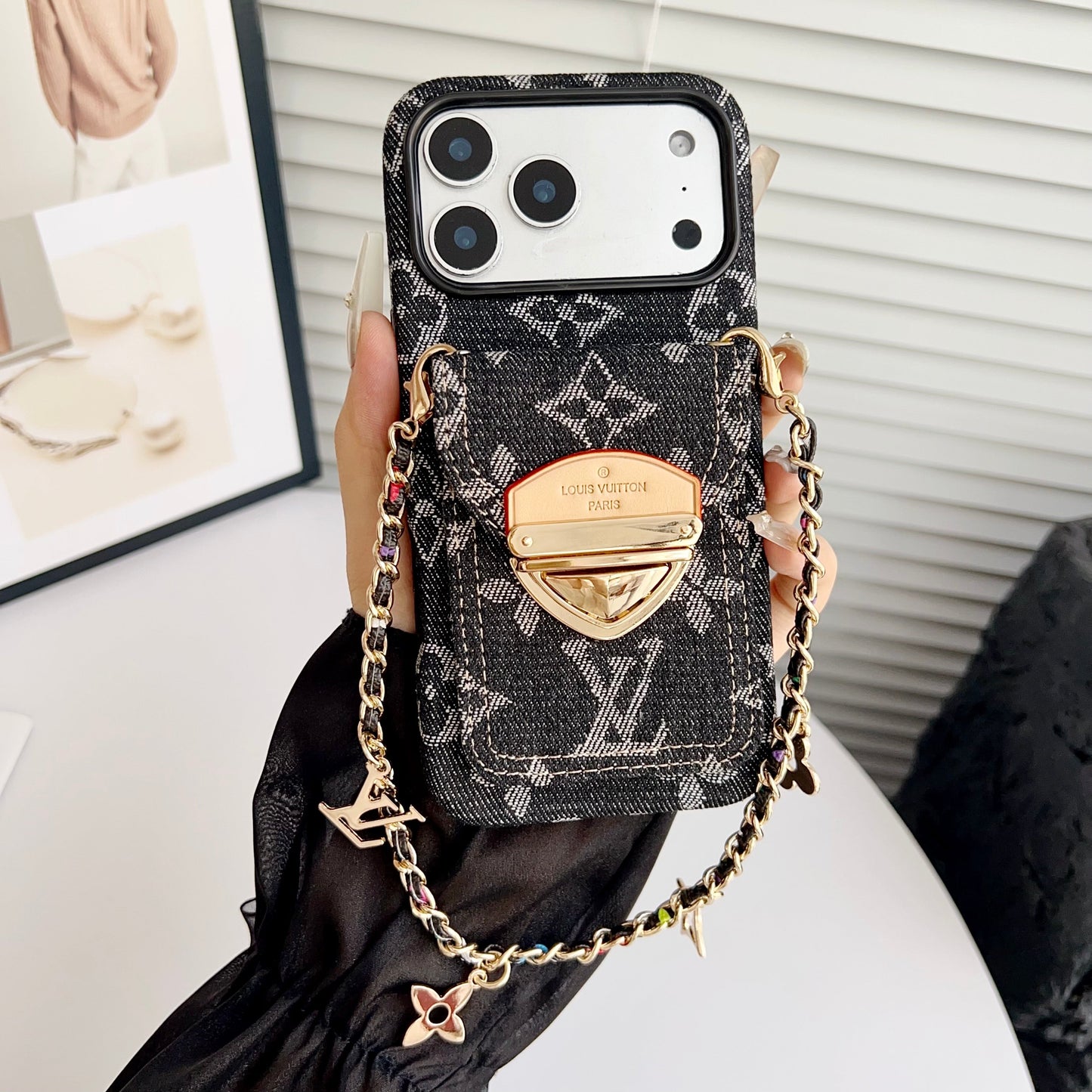 Cás iPhone Só Crossbody le Póca Cárta & Strap Inscortha