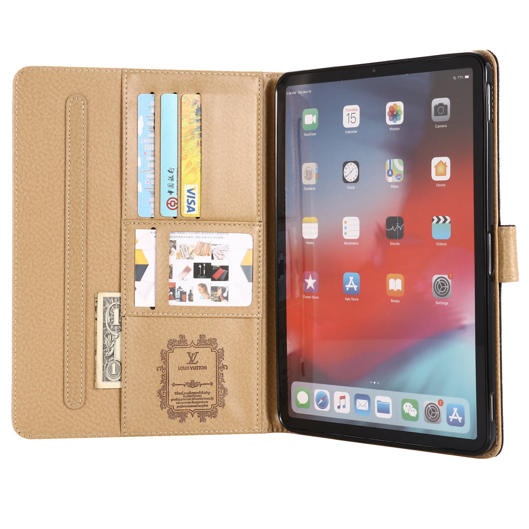 Cubierta grabada en relieve 3D del tirón del iPad de Apple de la pistolera del monograma de la lona con la función del soporte