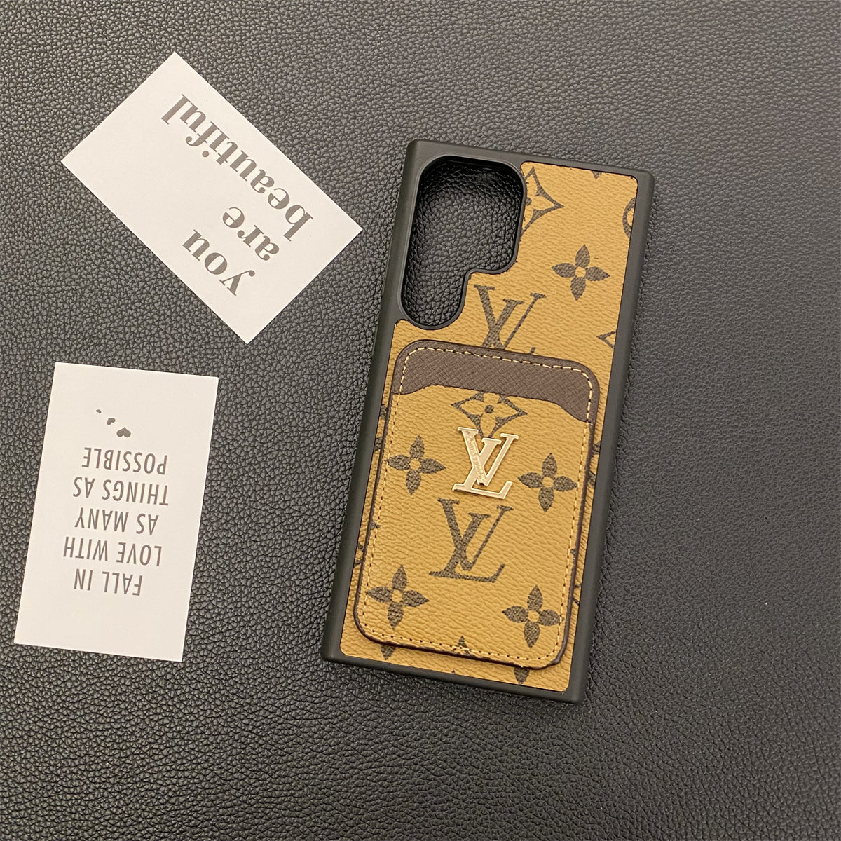 SAMSUNG GALAXY PETITE MALLE TELEFOONHOESJES KAARTHOUDER MONOGRAM CANVAS