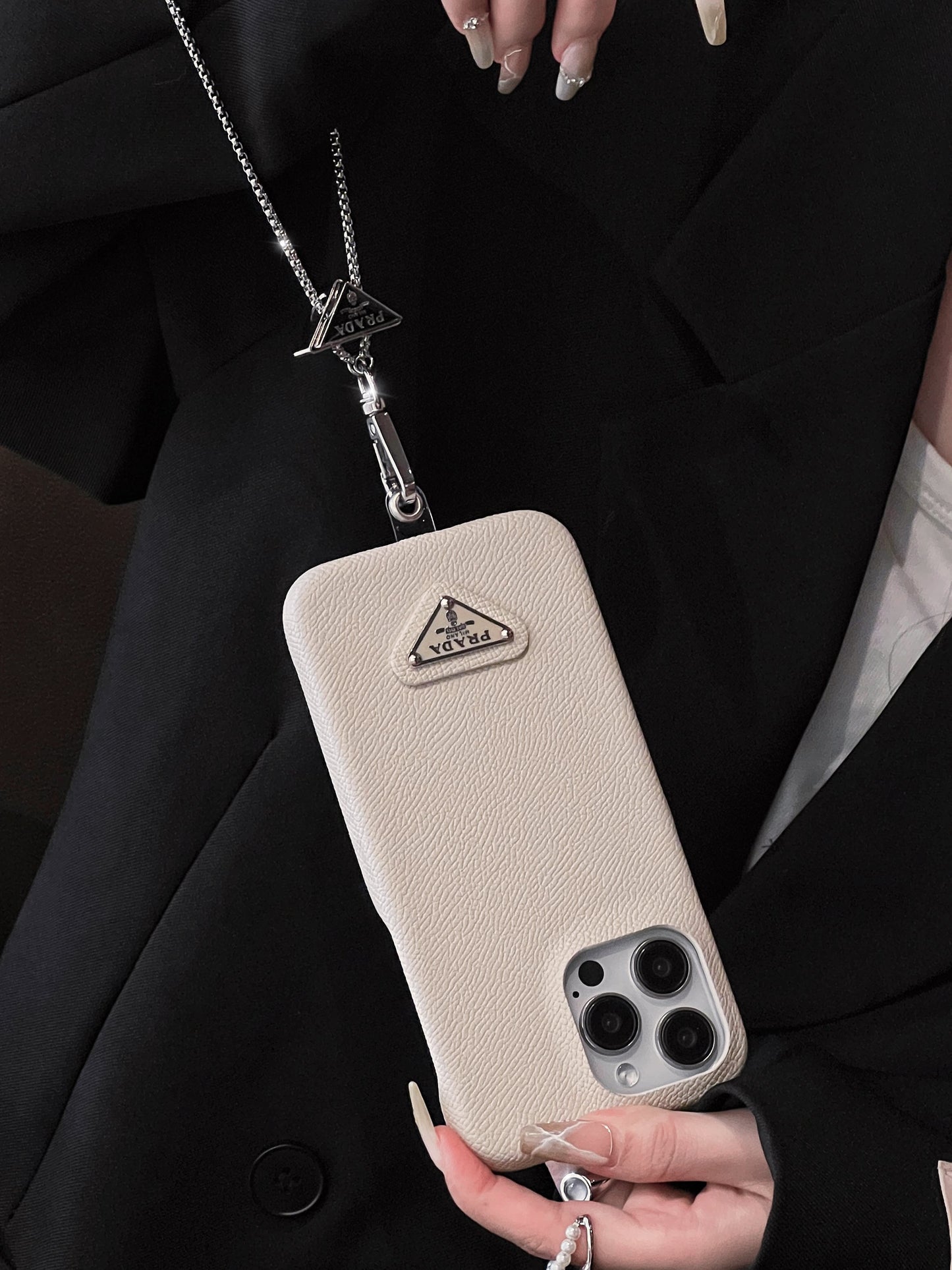 Luksuriøst lær Crossbody iPhone-deksel