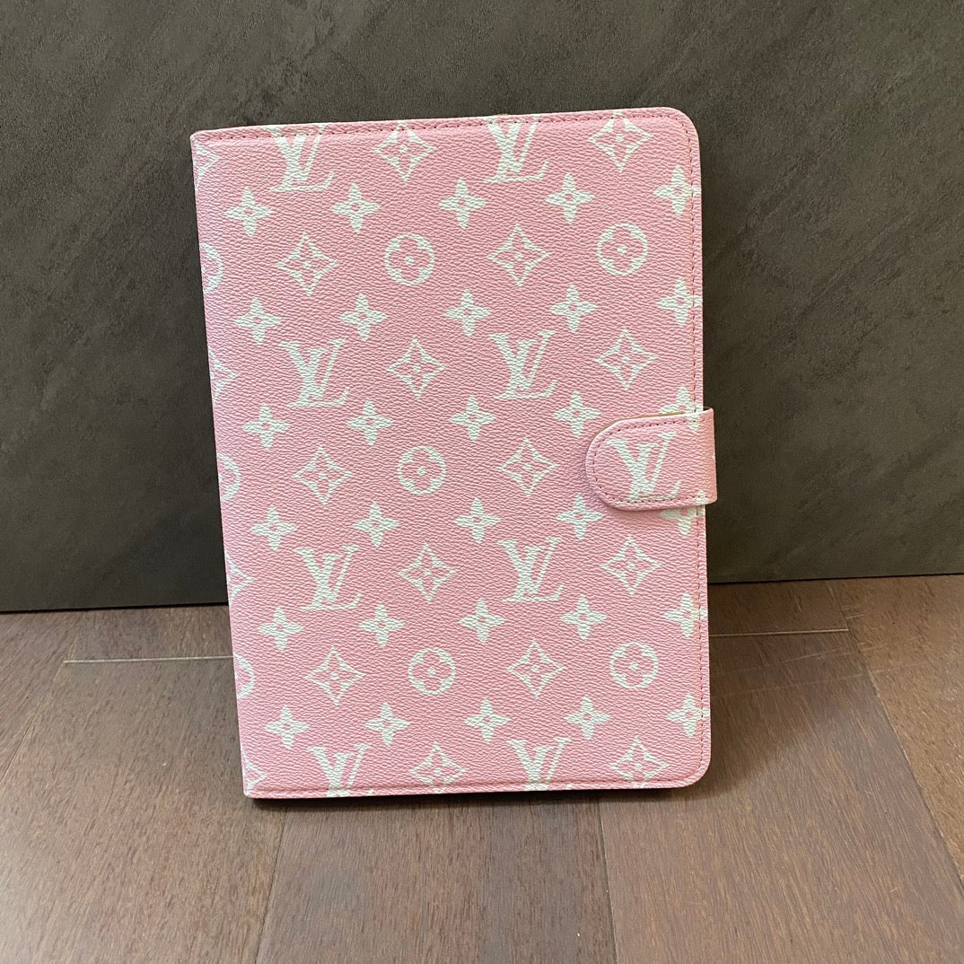 Luksuzna platnena monogram kožna svježa ljetna tematska torbica Apple iPad crna