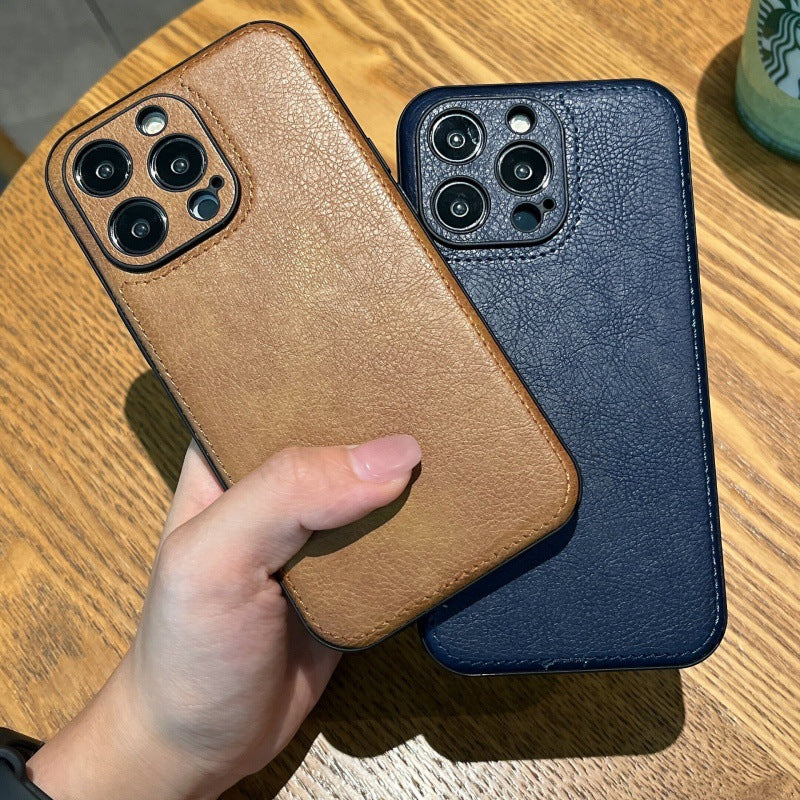 Funda para iPhone de piel auténtica compatible con todos los modelos