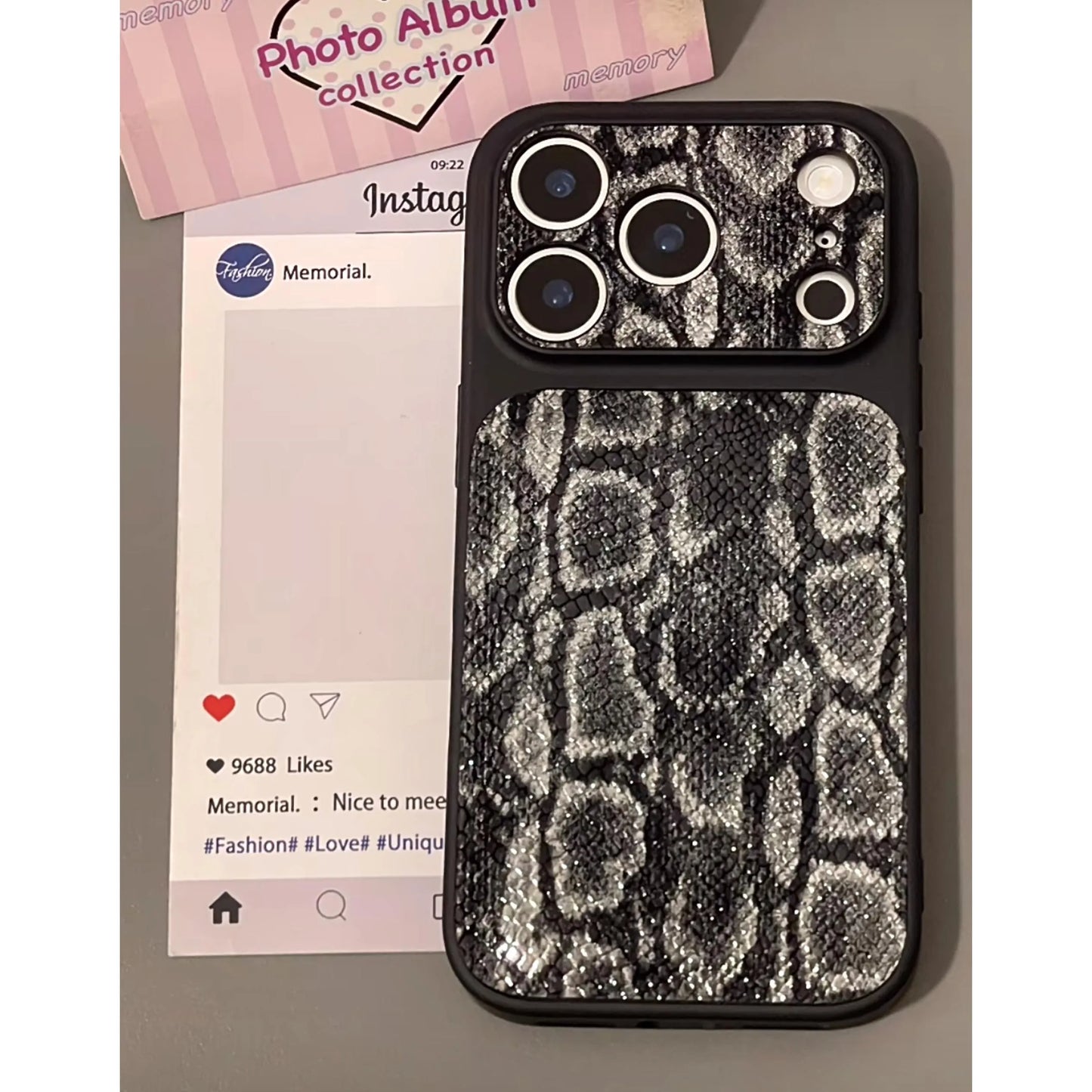 Luxus kígyóbőr textúrájú iPhone tok