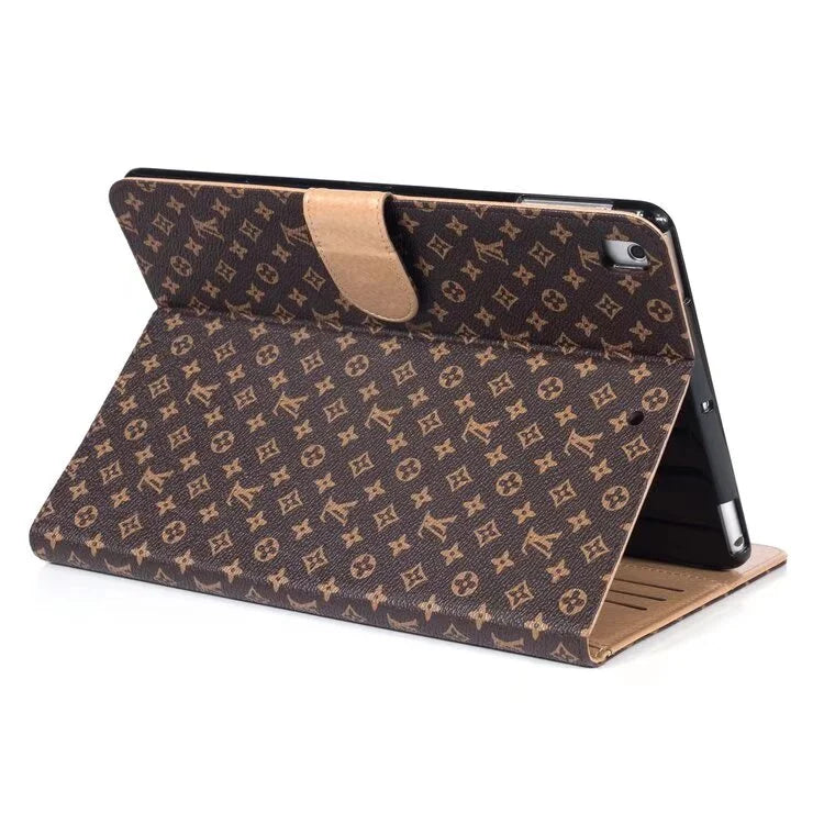 Luxus iPad tok vászon Monogram bőr friss nyári téma mintával