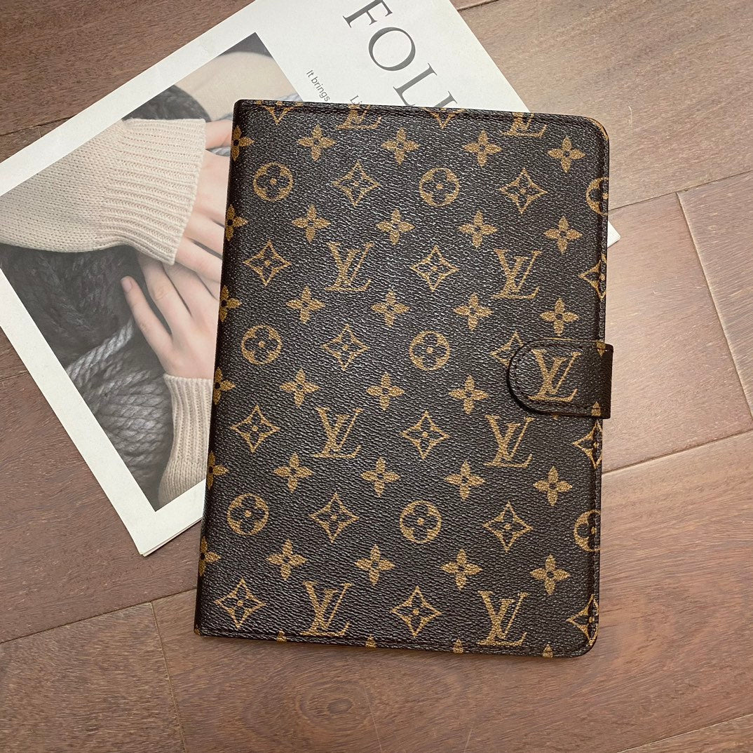 Luxus iPad tok vászon Monogram bőr friss nyári téma mintával