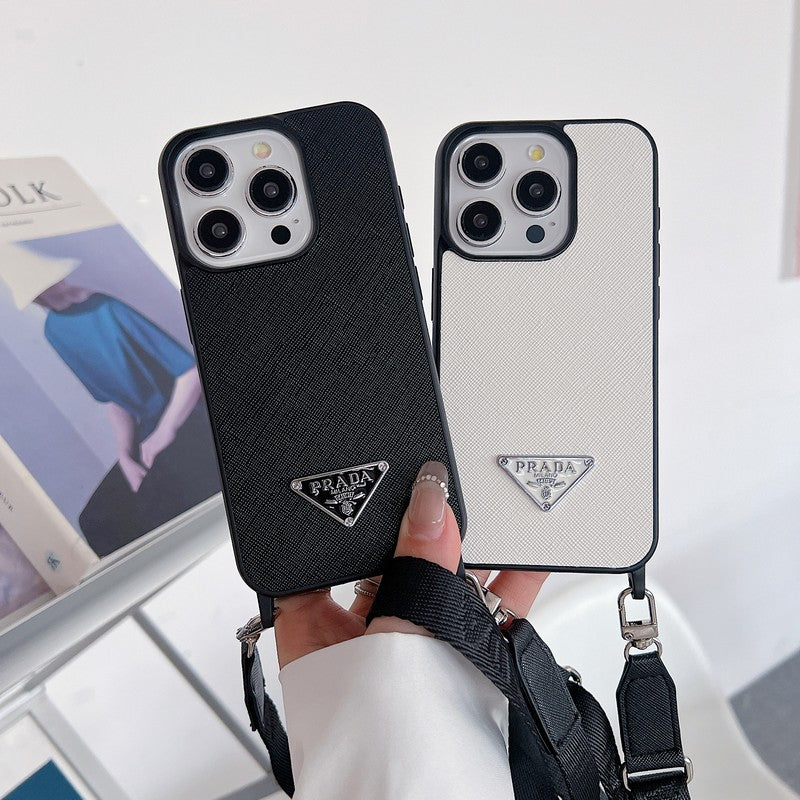 Lyxigt Crossbody-läderfodral för iPhone