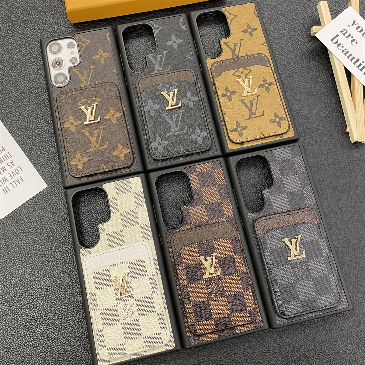 SAMSUNG GALAXY PETITE MALLE TELEFOONHOESJES KAARTHOUDER MONOGRAM CANVAS