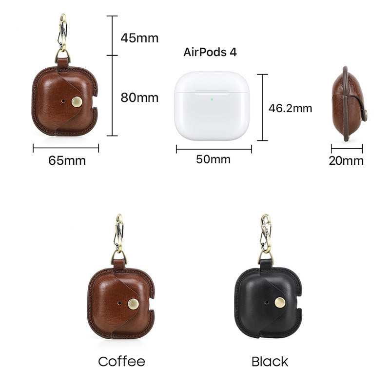 AirPods 4-veske i ekte skinn