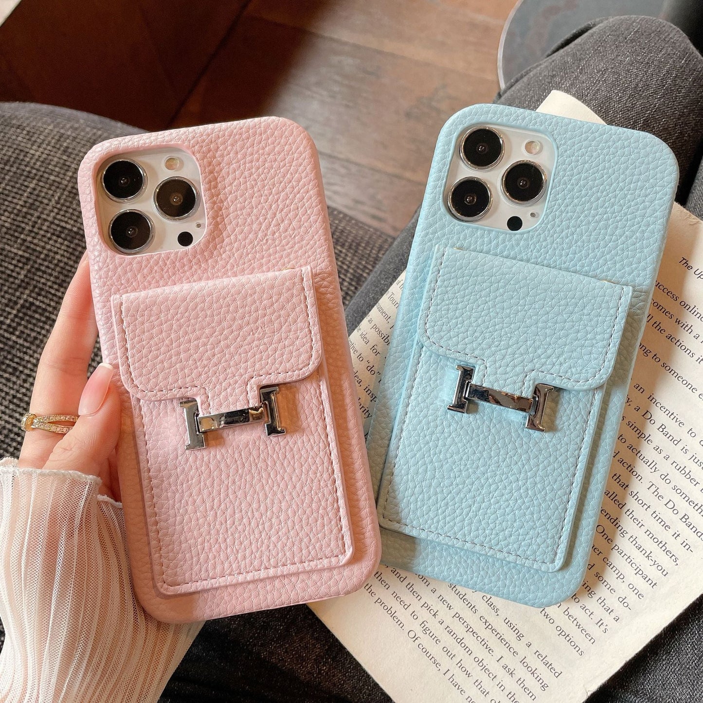 H カードホルダー レザー iPhone ケース