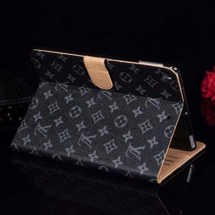 Tyylikäs Monogrammi Canvas Flip Cover Apple iPad suojaava nahkakotelo