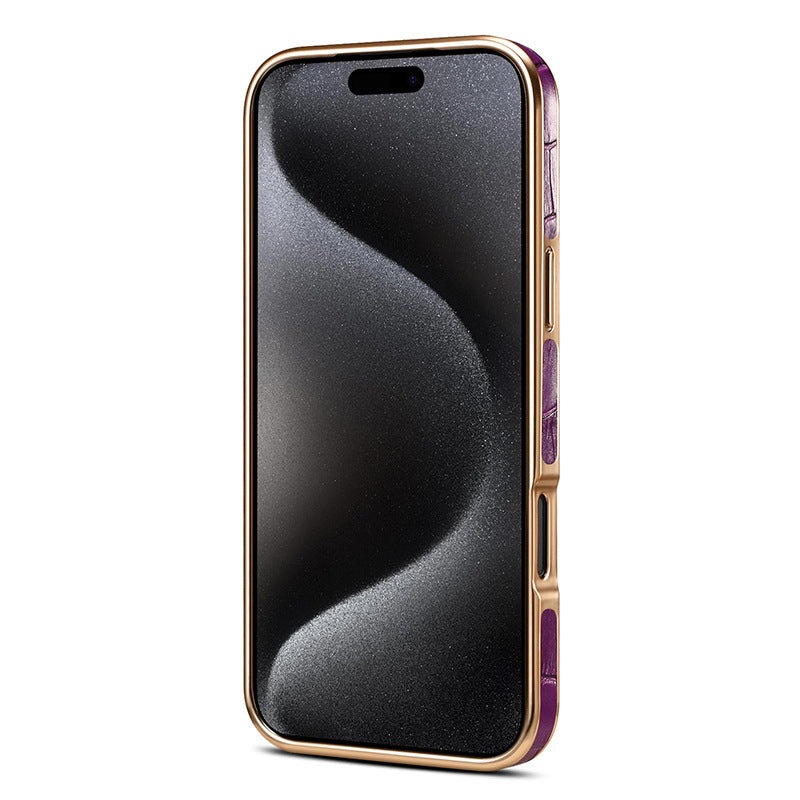 Capa de couro com relevo crocodilo para capa de iPhone