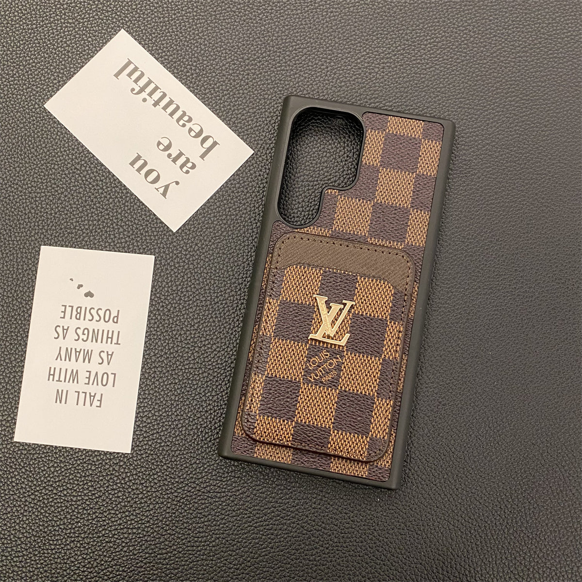 SAMSUNG GALAXY PETITE MALLE TELEFOONHOESJES KAARTHOUDER MONOGRAM CANVAS