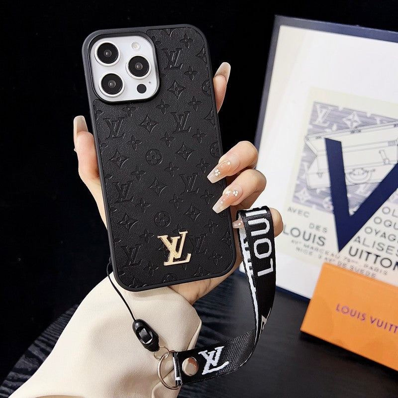 Θήκη για iPhone με αλυσίδα χεριών καφέ πολυτελείας