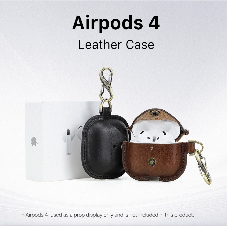 AirPods 4-veske i ekte skinn