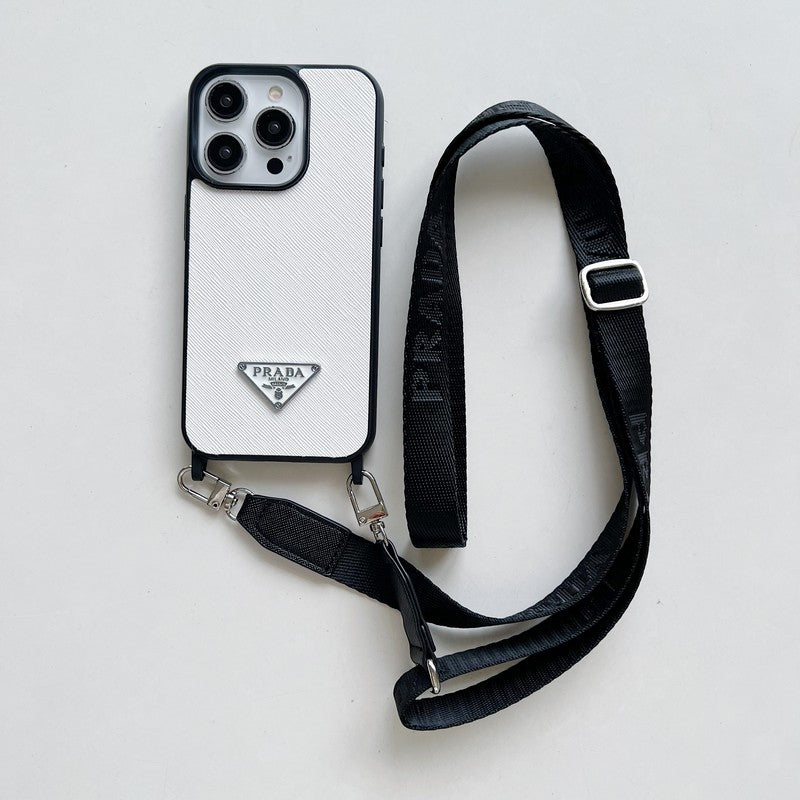 Lyxigt Crossbody-läderfodral för iPhone