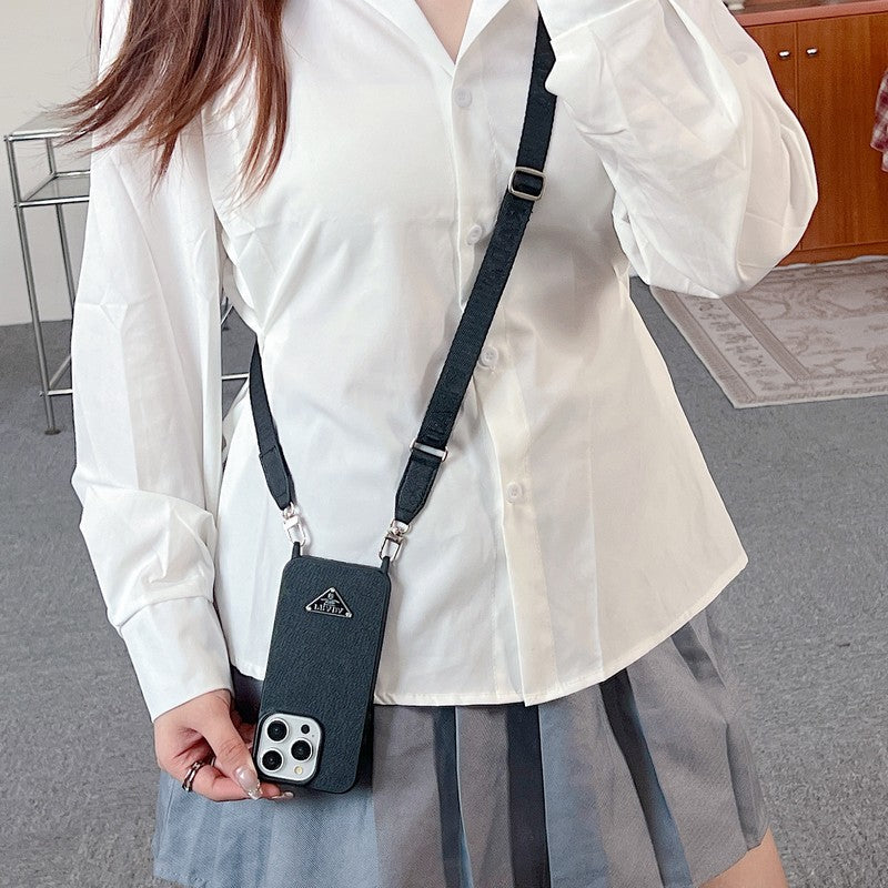 Lyxigt Crossbody-läderfodral för iPhone
