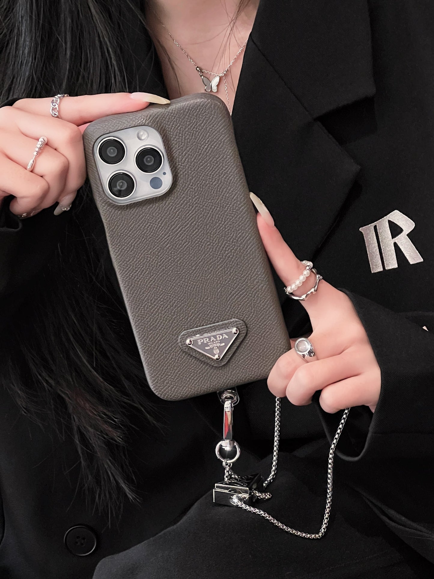 Luksuriøst lær Crossbody iPhone-deksel