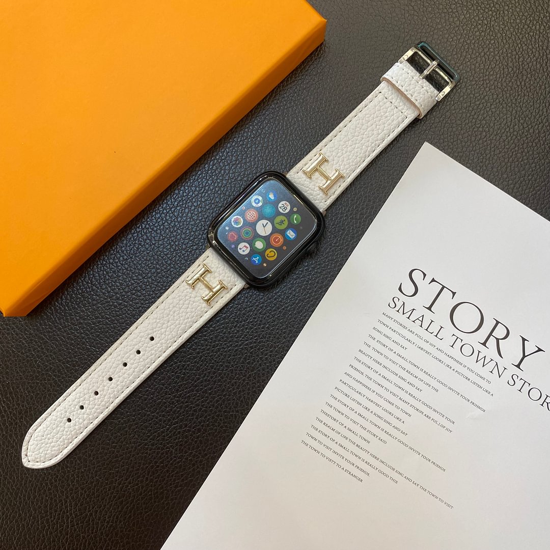 Correa de Apple Watch de cuero genuino con patrón