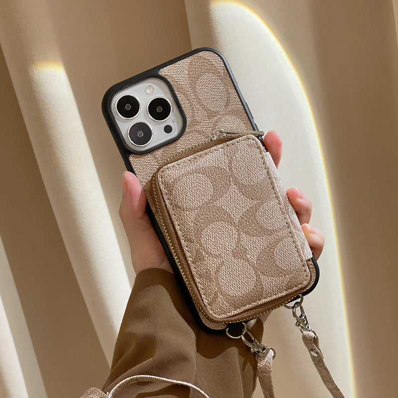 Cás iPhone Clasaiceach Le Sparán Caife-LQB241412