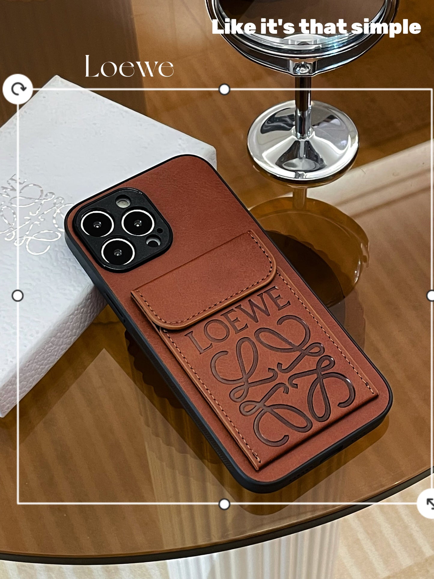 Luksus iPhone-deksel med kortholder Brun-LZP241448