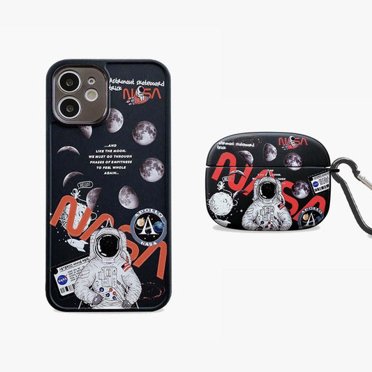 Limitované čierne puzdro na telefón Astronaut & AirPods | 2-balenie