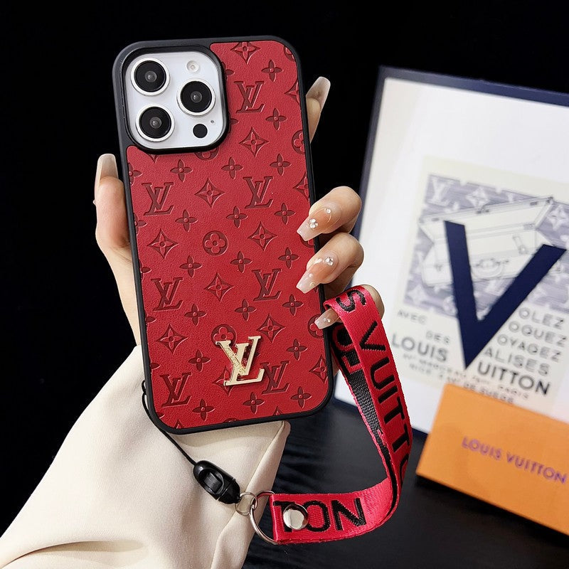 Θήκη για iPhone με αλυσίδα χεριών καφέ πολυτελείας