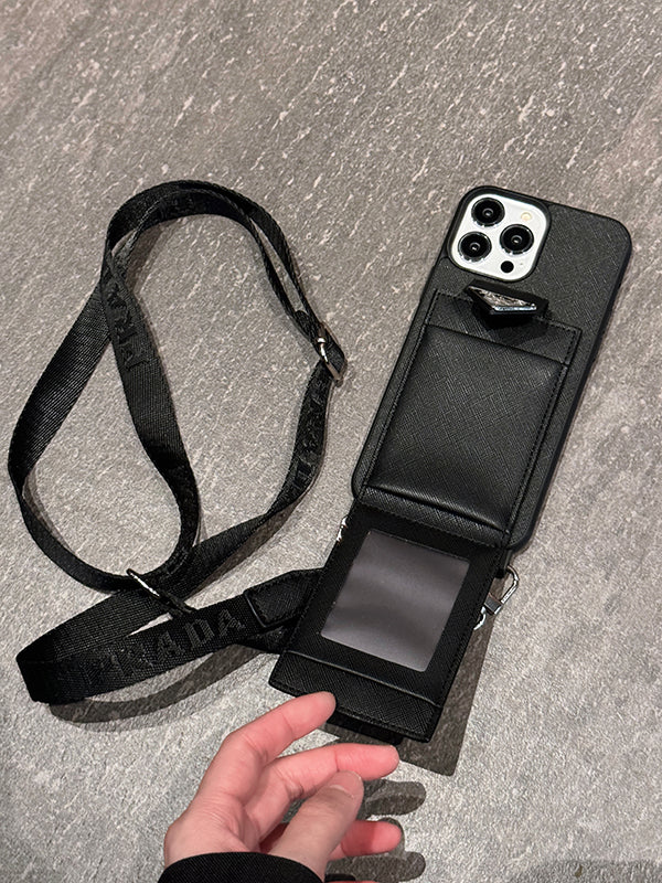 Luksus Crossbody Leather iPhone-deksel