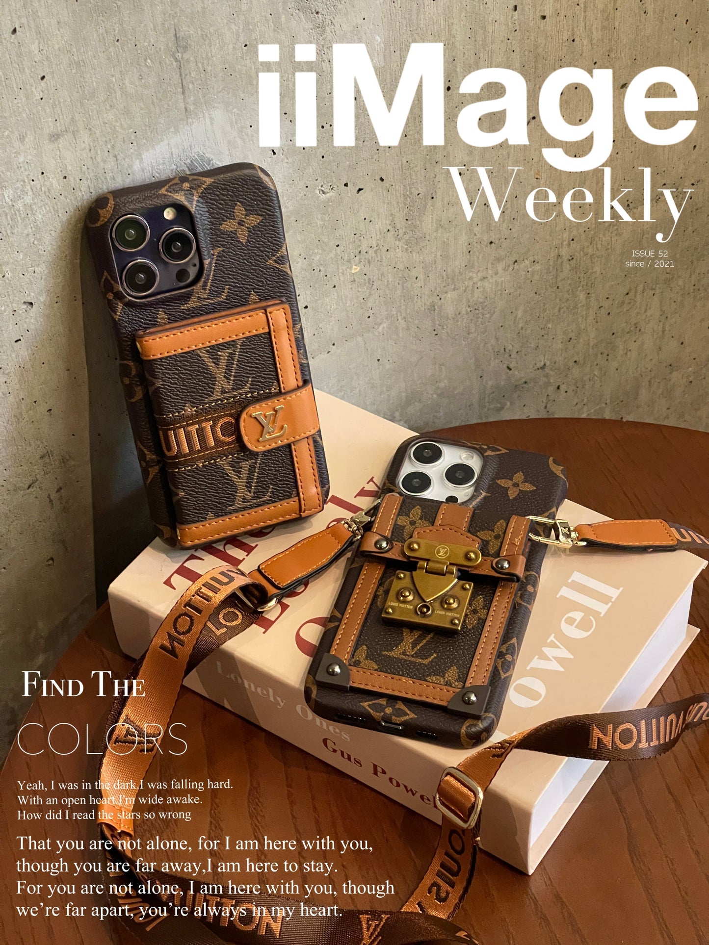 Capa luxuosa para iPhone com corrente porta-cartões