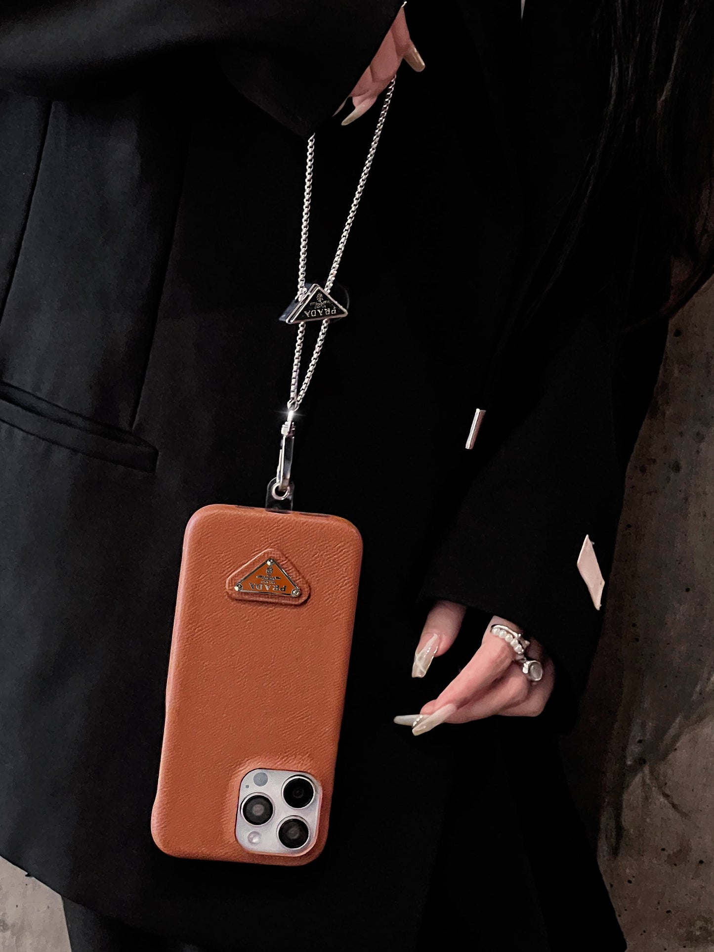 Luksuriøst lær Crossbody iPhone-deksel
