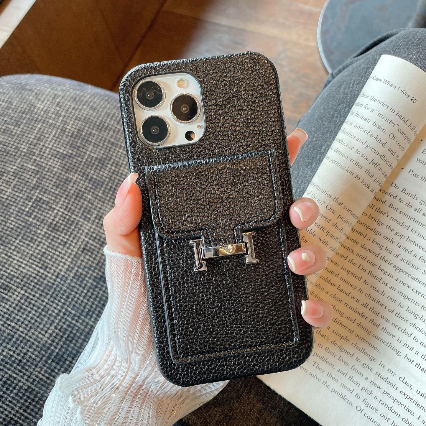 H カードホルダー レザー iPhone ケース