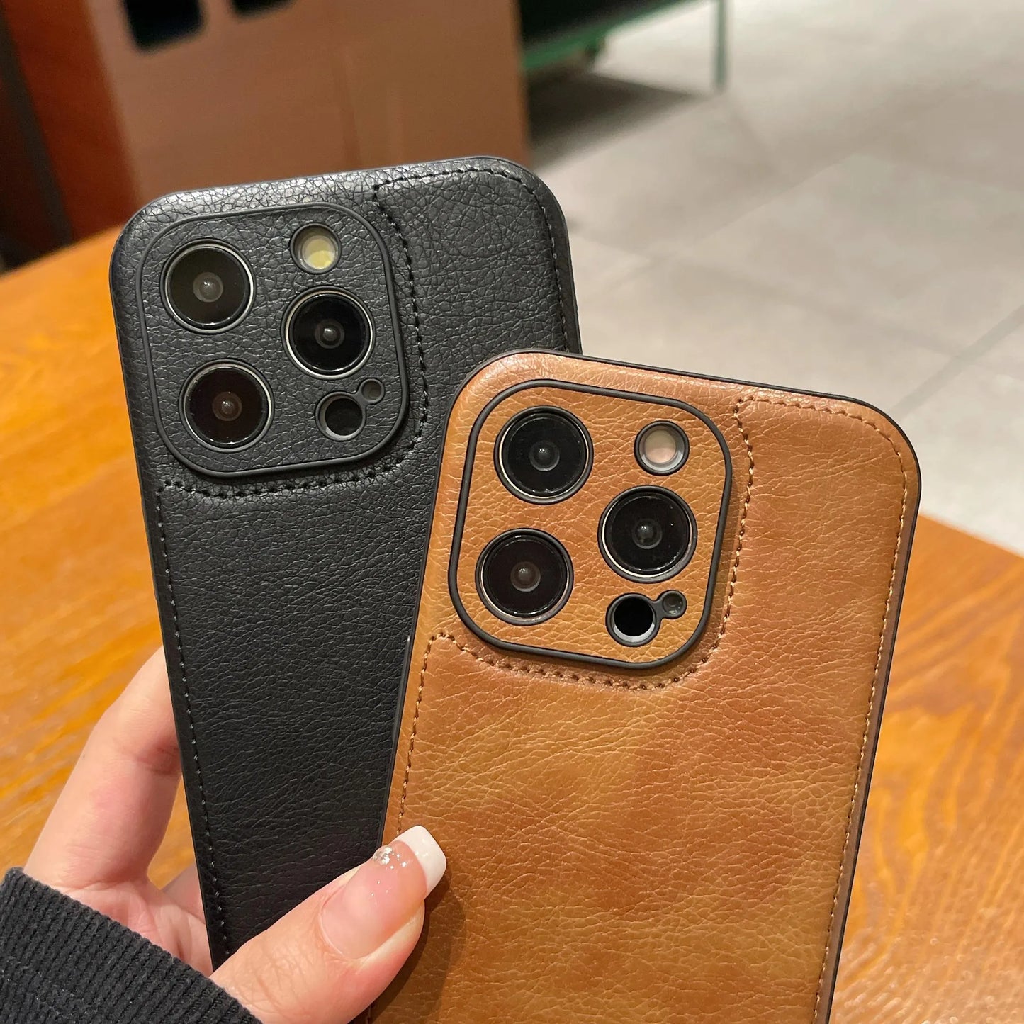 Premium Vintage -nahkainen iPhone-kotelo – Soft Touch iskunkestävä suojakuori