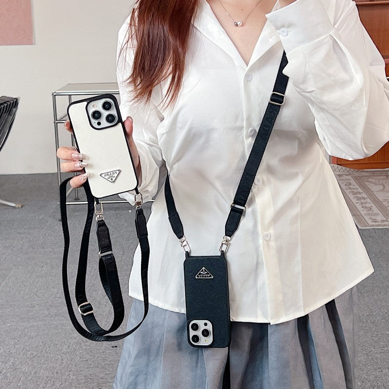 Lyxigt Crossbody-läderfodral för iPhone