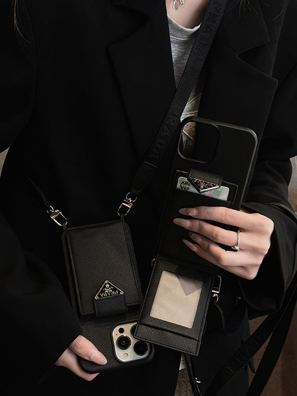 Luksus Crossbody Leather iPhone-deksel