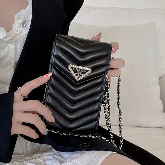 Bolso bandolera de cuero para teléfono