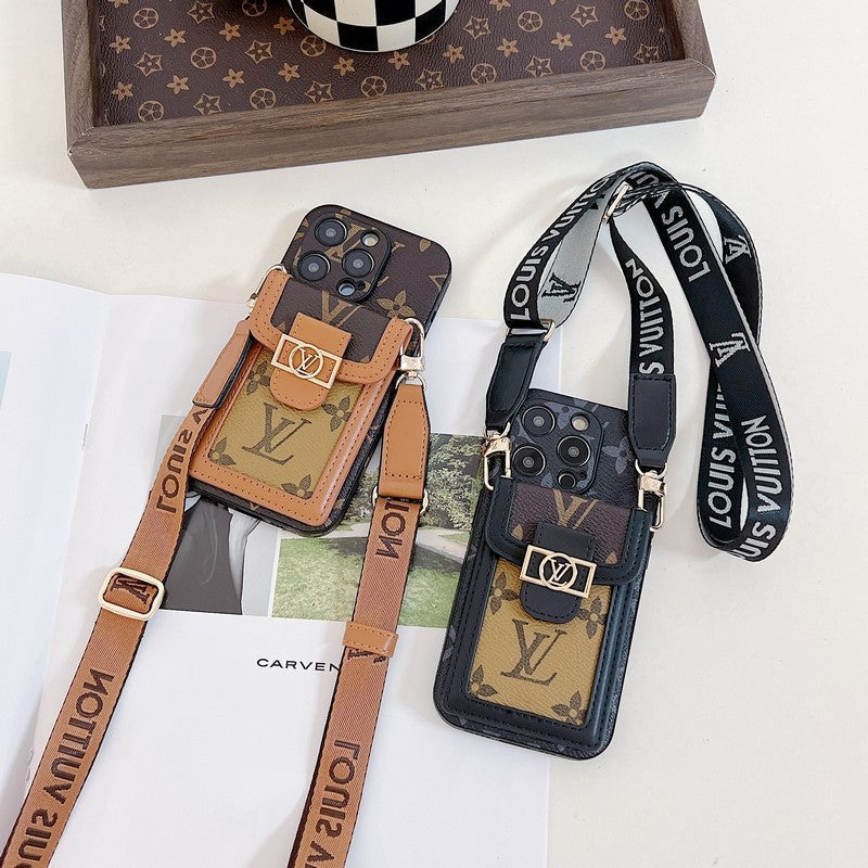 Ylellinen korttipidike Crossbody iPhone-kotelo