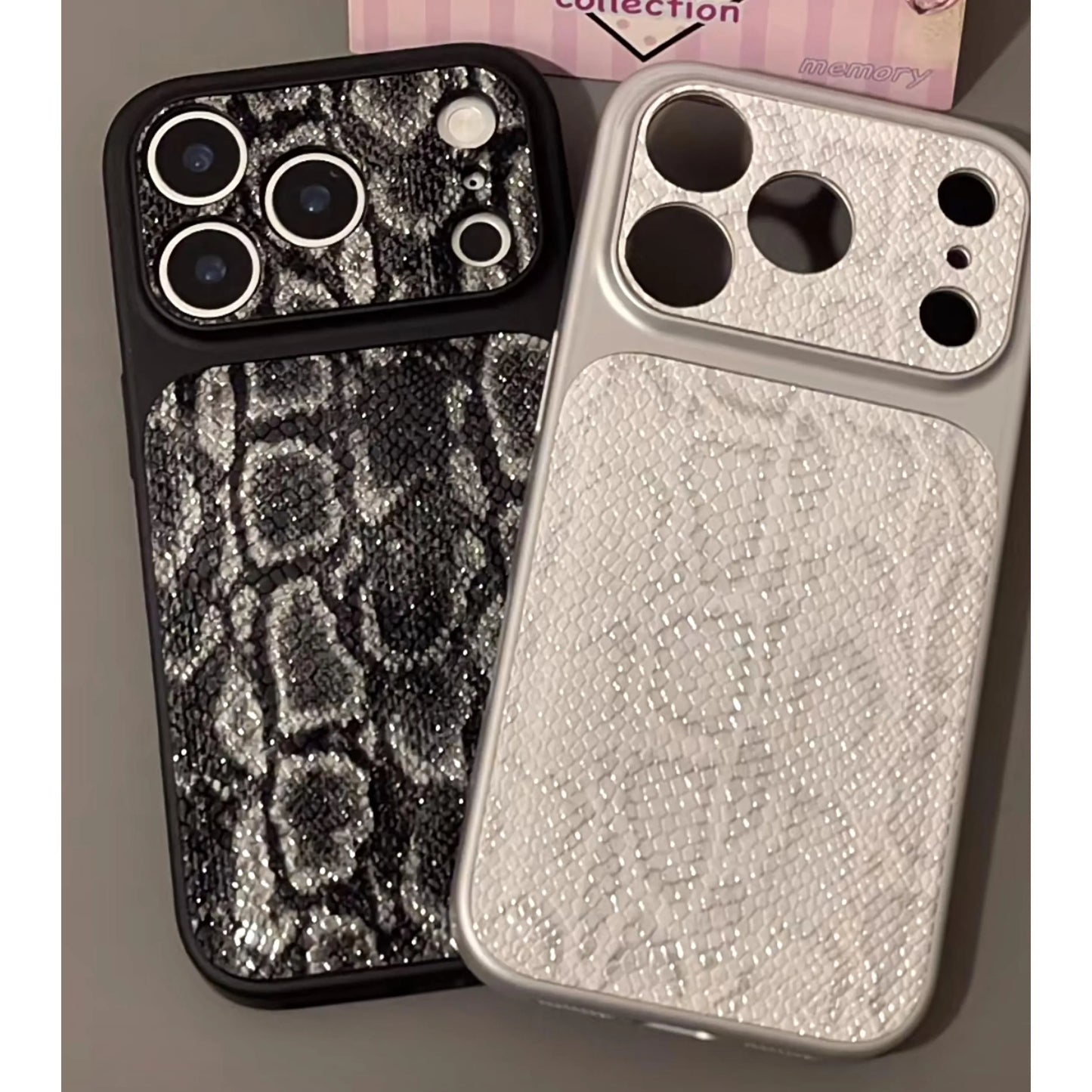 Luxus kígyóbőr textúrájú iPhone tok