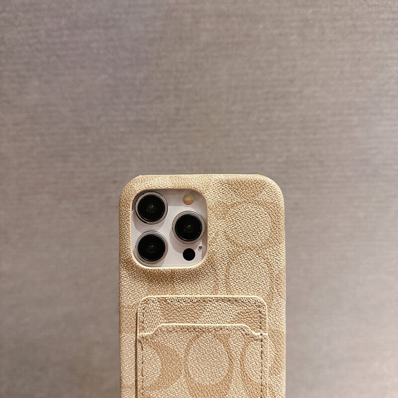 Klasszikus klasszikus iPhone tok kártyatartóval, fehér - JQB240330