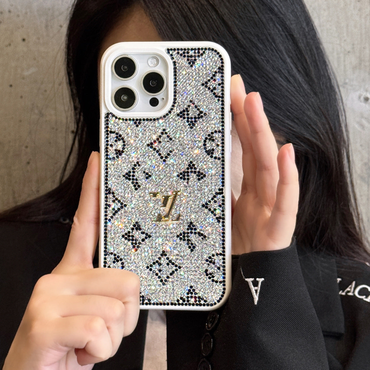 Luksus Glitter Holographic Y - S - L-inspirert iPhone-deksel – Diamond Shine Edition