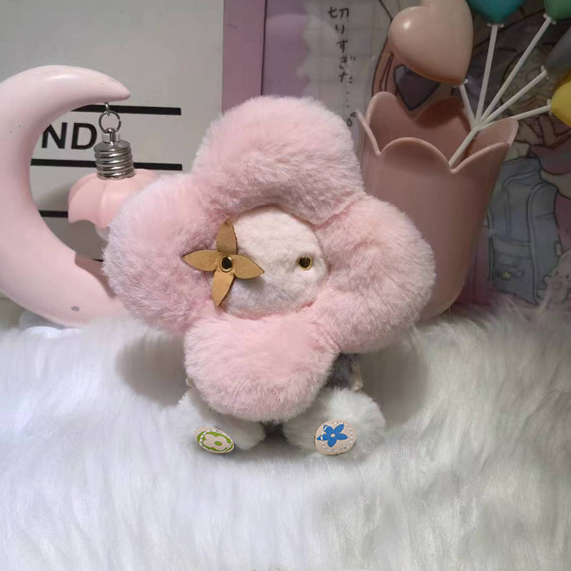 Søt solsikkeplysj nøkkelring – Vivienne Doll Bag Charm for kvinner, bil<rAMP>ryggsekkdekorasjon