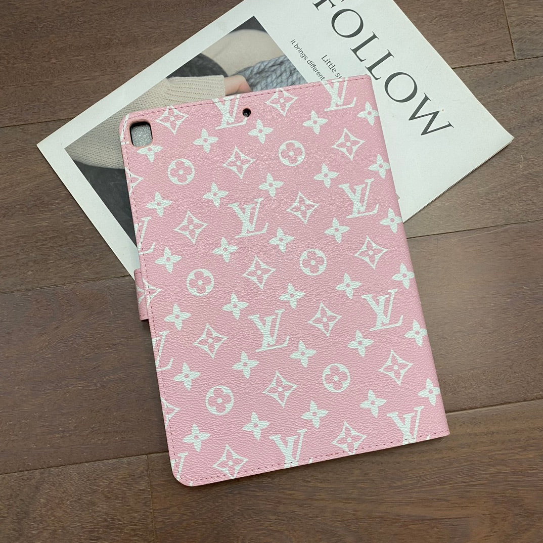 Tyylikäs Monogrammi Canvas Flip Cover Apple iPad suojaava nahkakotelo