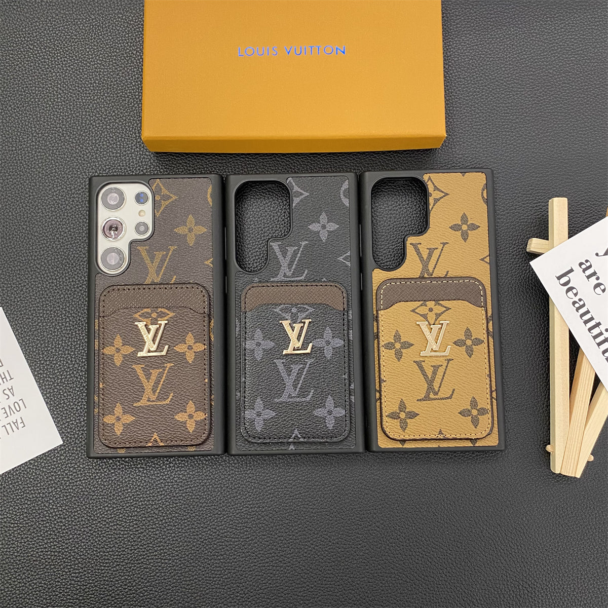 SAMSUNG GALAXY PETITE MALLE TELEFOONHOESJES KAARTHOUDER MONOGRAM CANVAS