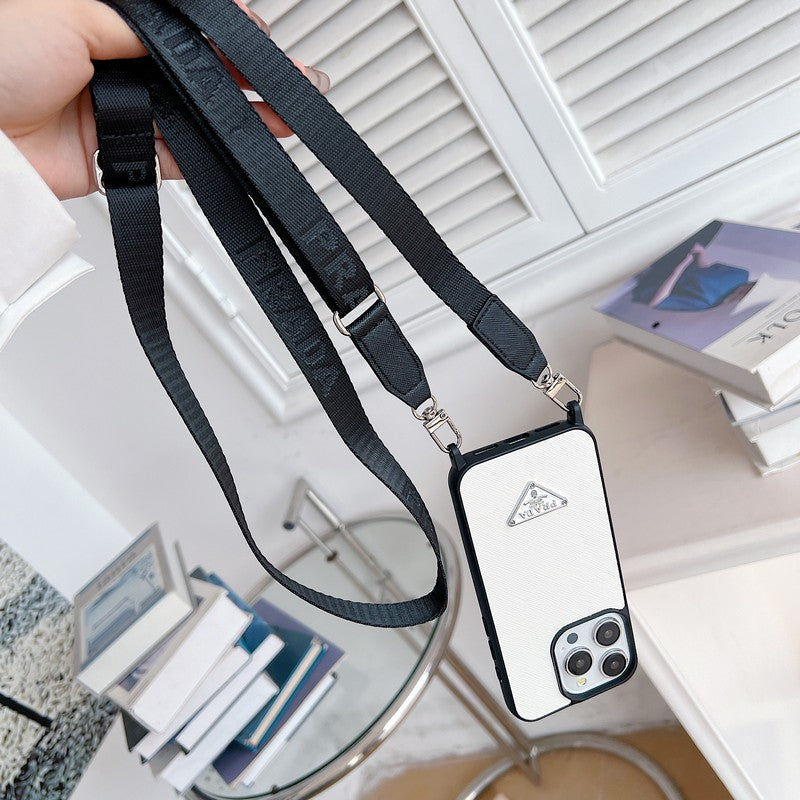 Lyxigt Crossbody-läderfodral för iPhone