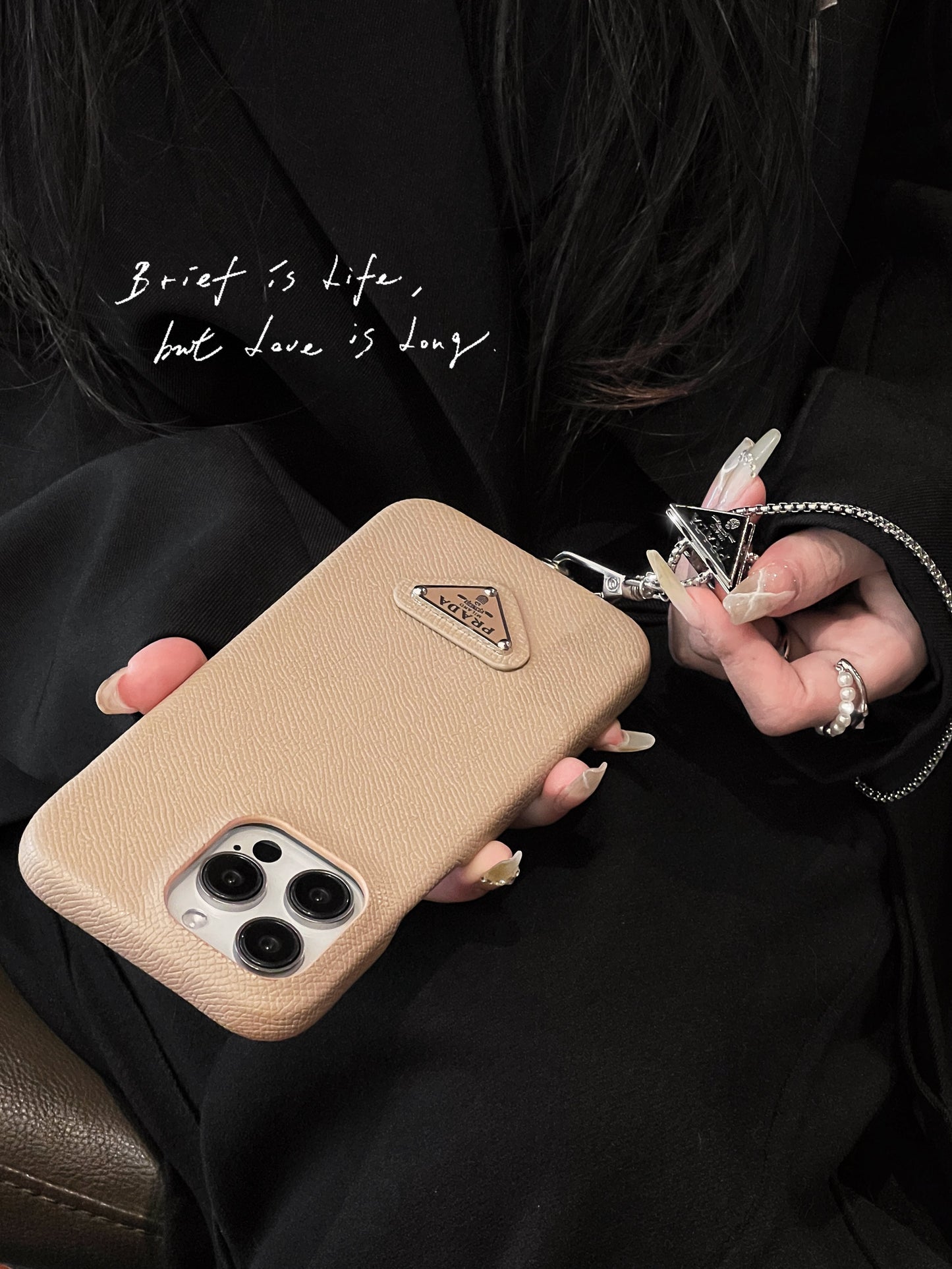 Luksuriøst lær Crossbody iPhone-deksel